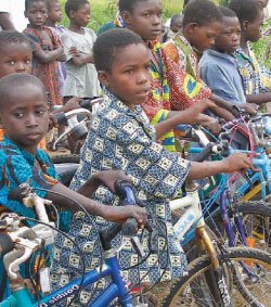 children on bikes