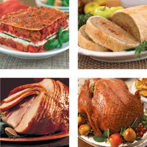 Collage of holiday dinners