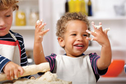 ask kids making cookies