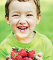 kids green strawberries