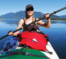 woman kayaking