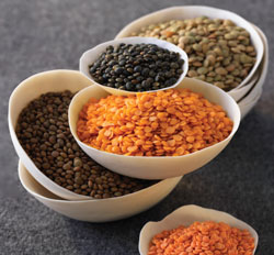 lentils bowls stack