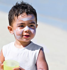 boy kid sunscreenface
