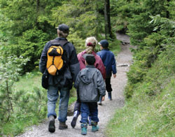 family hiking