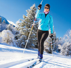 woman crosscountry skiing