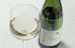 white wine glassbottle