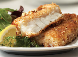 baked hazelnut cod