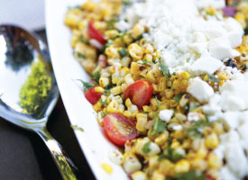 grilled corn chevre salad