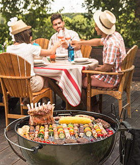 grilling people outdoors