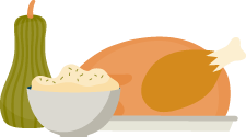 illustration squash turkey potato