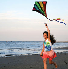 kite flying girl