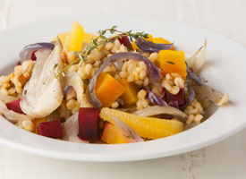 roasted vegetable orange barley salad