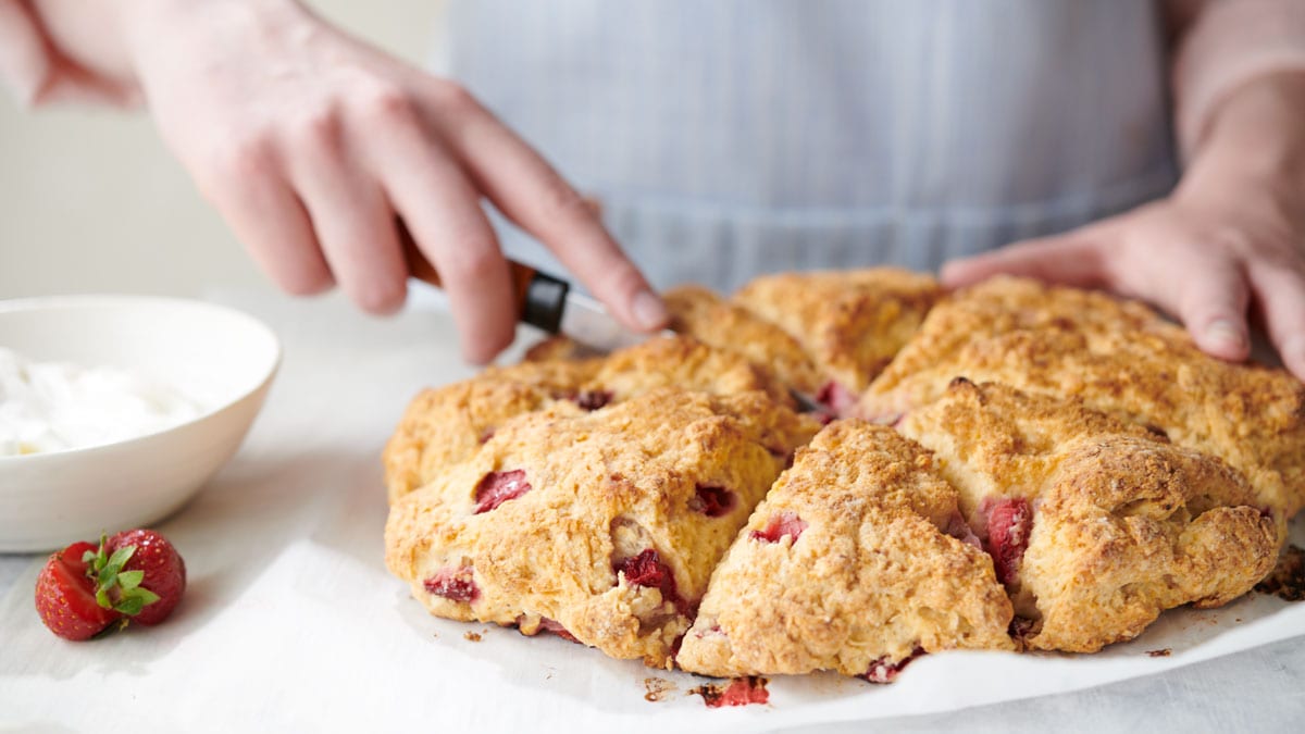 Brown Sugar, Sour Cream and Strawberry Scones