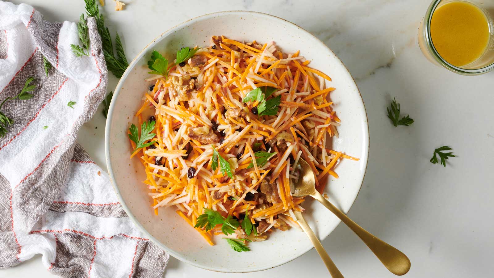 Carrot Salad with Honey-Walnut Dressing
