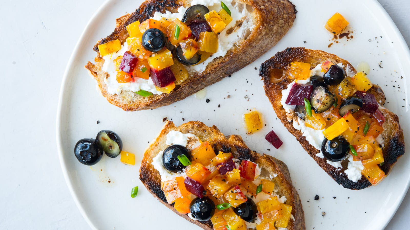 Blueberry-Beet Bruschetta