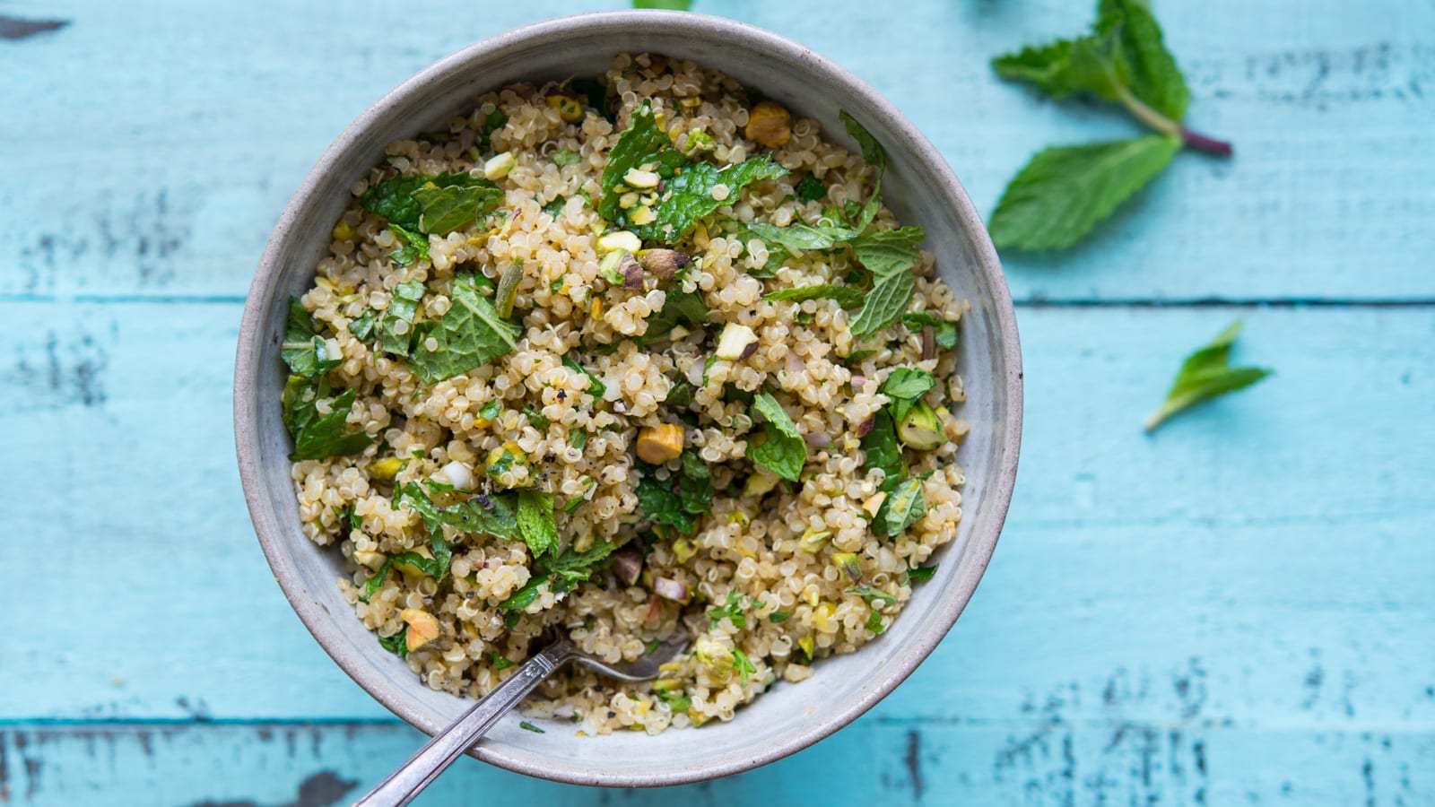 Pistachio-Mint Quinoa Salad