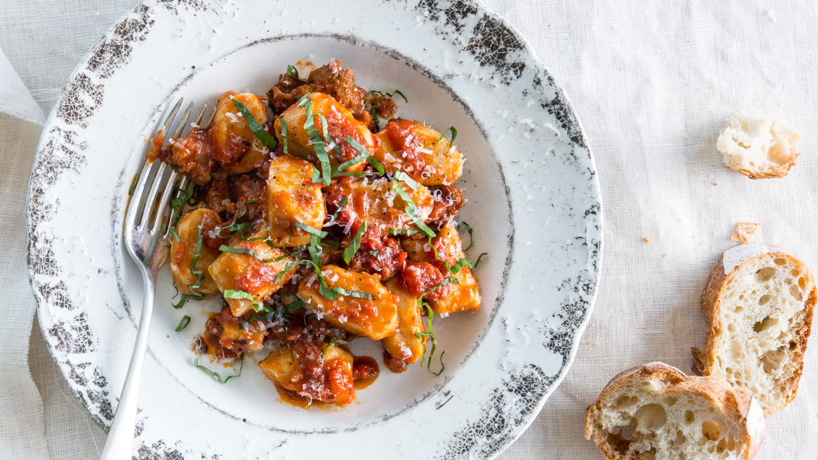 Potato Gnocchi with Sausage Ragù