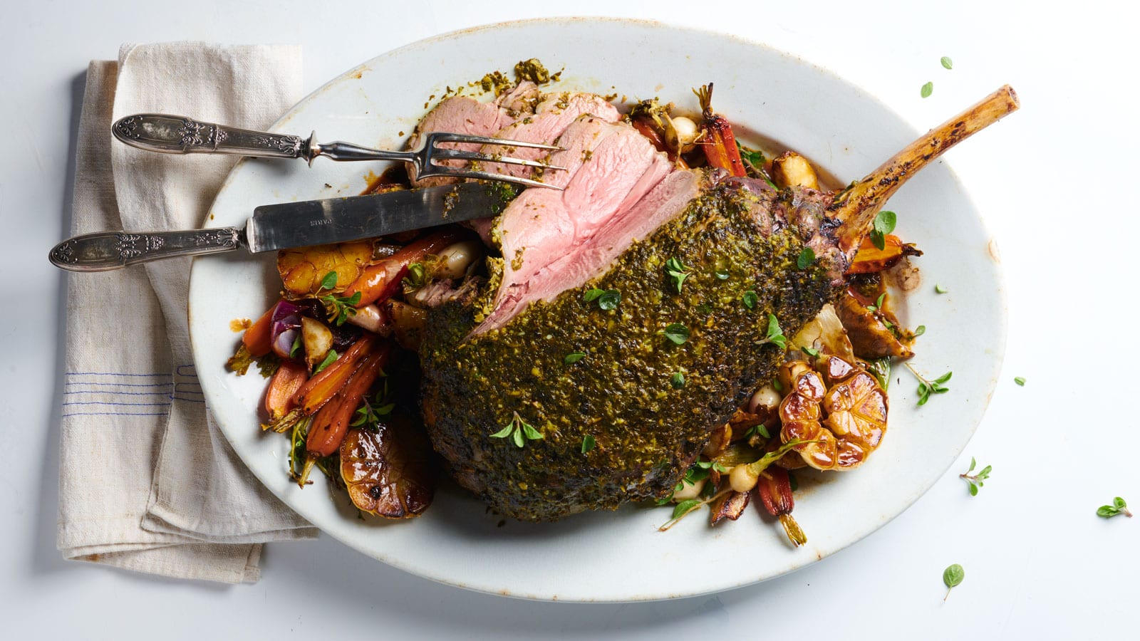 Gremolata Roasted Leg of Lamb with Spring Vegetables