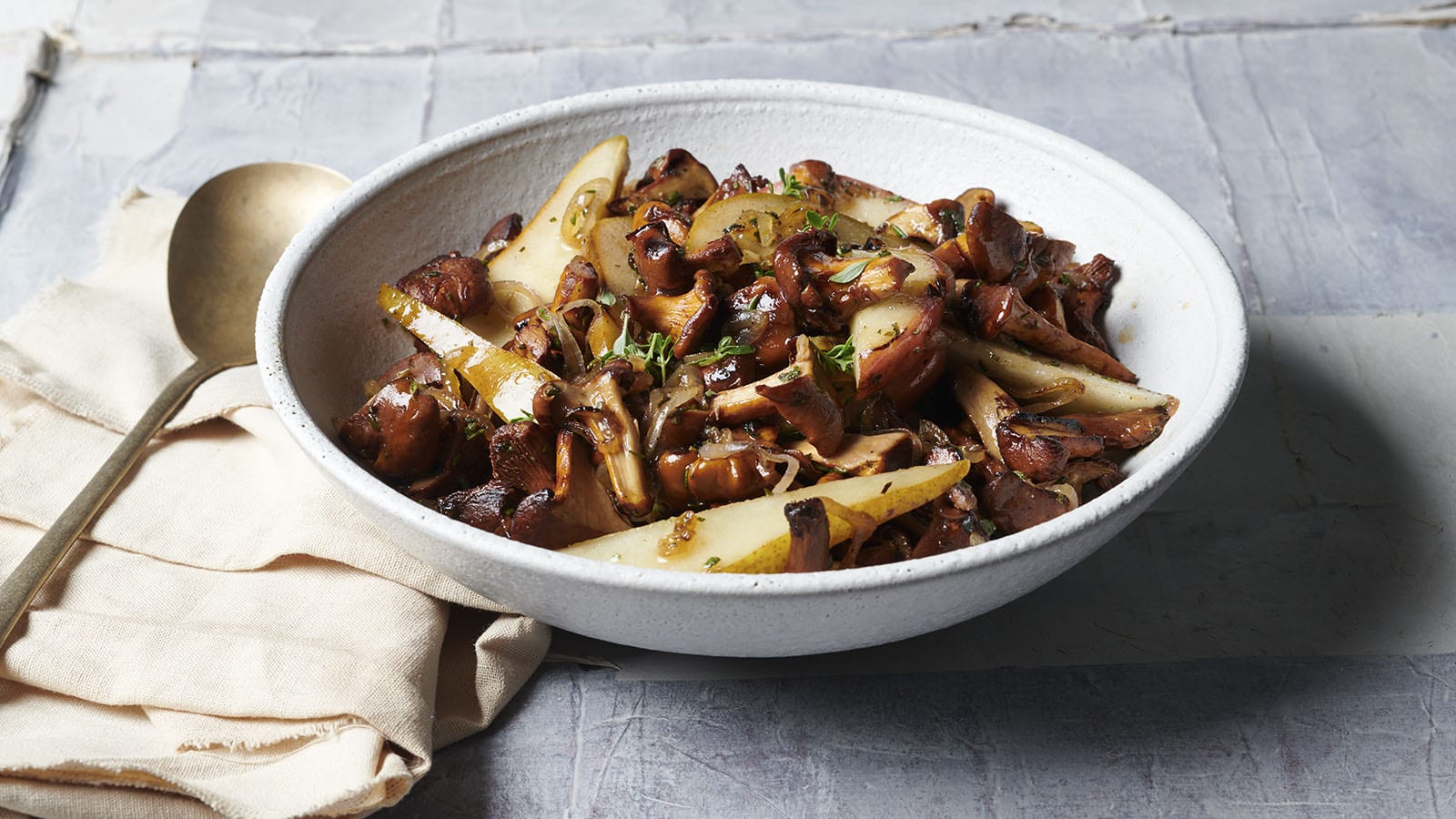 Sautéed Chanterelles with Pears