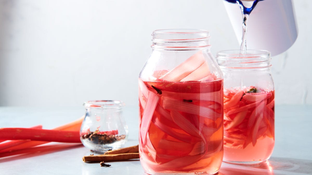 Candied Rhubarb Pickles