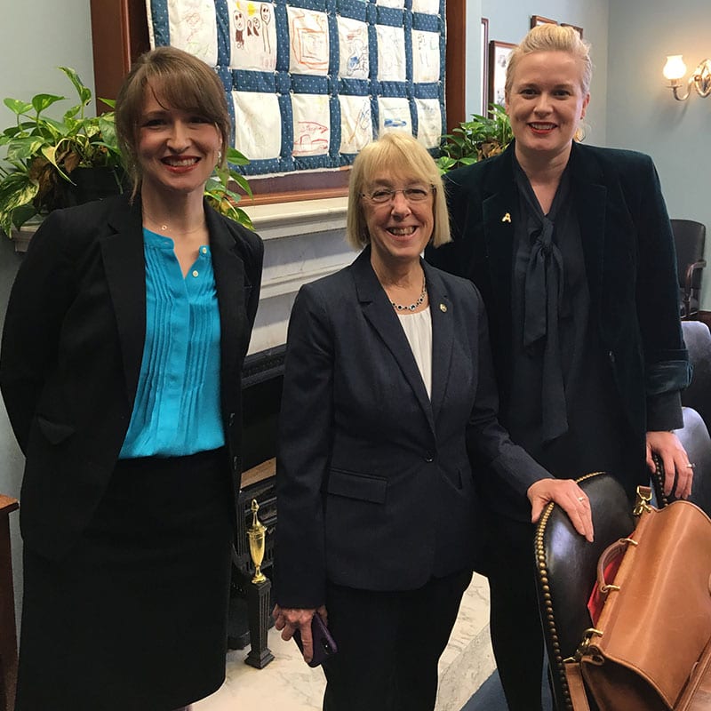 Pictured left to right: Aimee Simpson, Senator Patty Murray, Brenna Davis