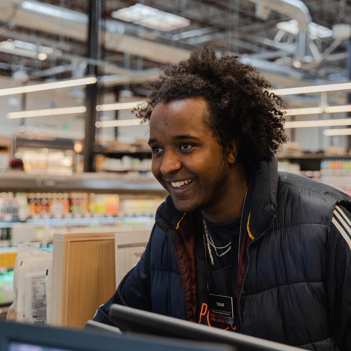 Yasab at checkstand 