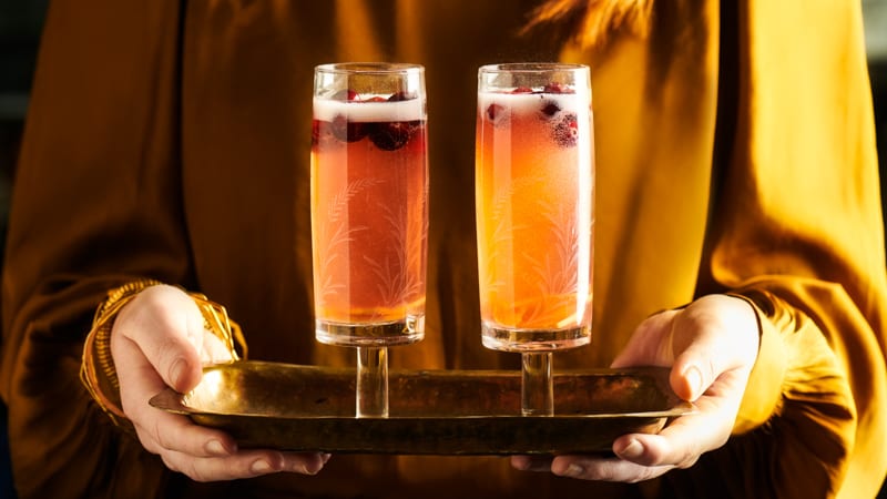 Ginger-Cranberry Kombucha Mimosa