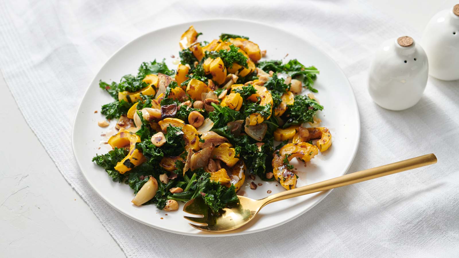 Roasted Delicata and Kale Salad