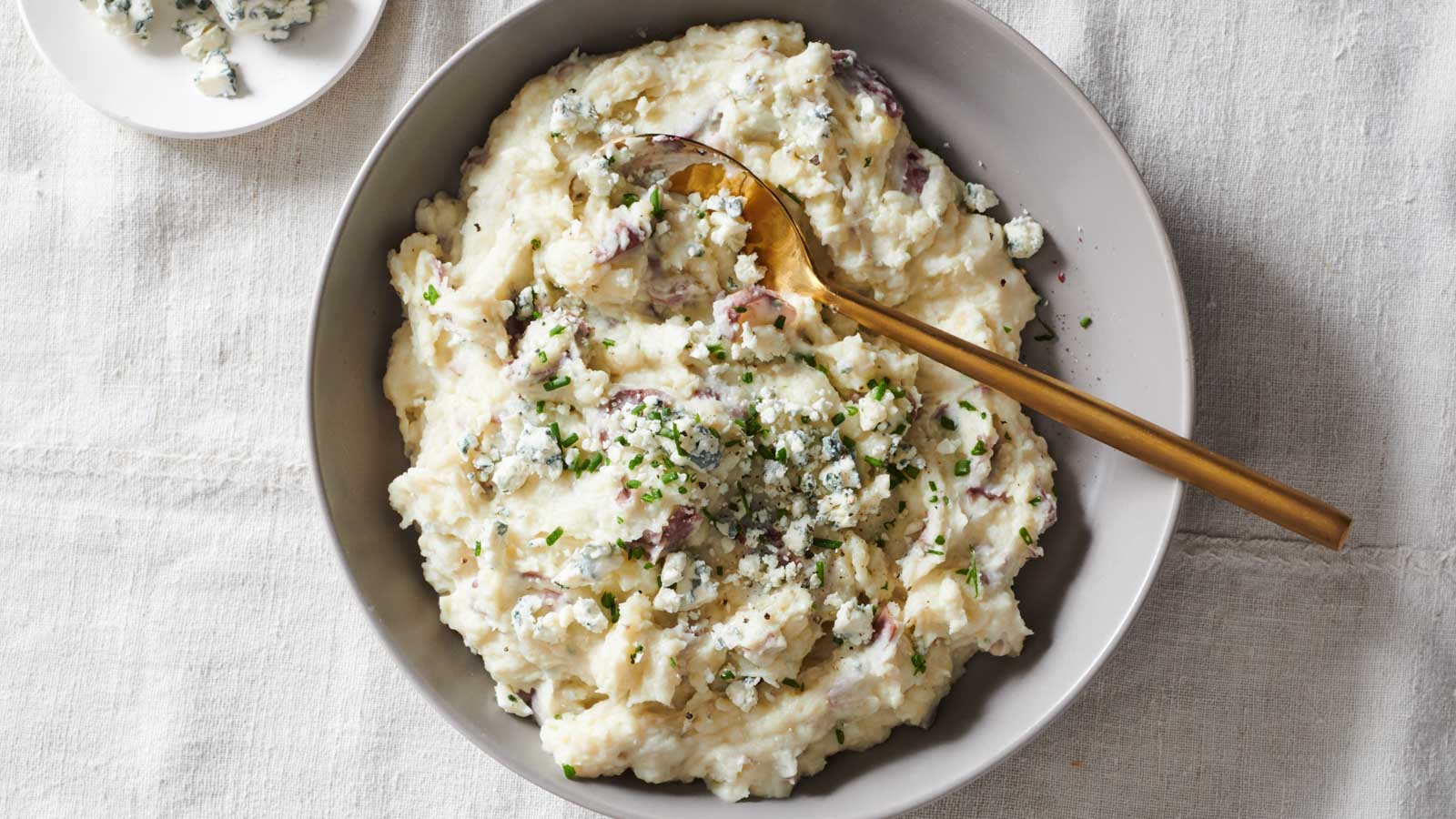 Gorgonzola Smashed Potatoes