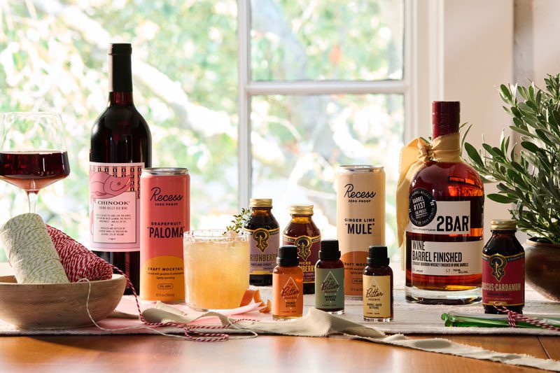 spirits, nonalcoholic sips and locally crafted mixers