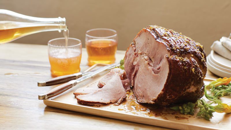 ham on a cutting board