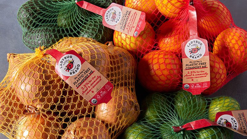 New compostable mesh produce bag cuts plastic use