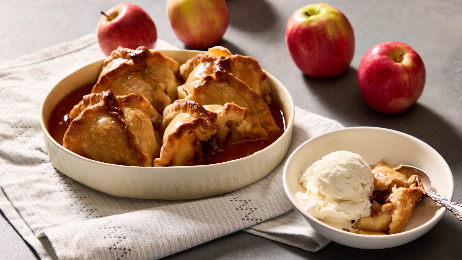 Apple Dumplings with Cider-Cinnamon Sauce