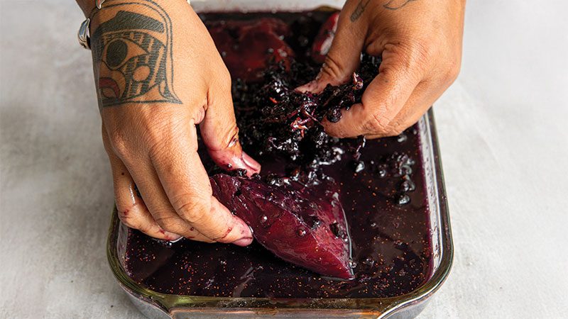 marinating cured salmon